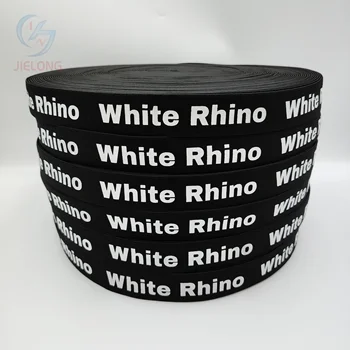 Custom 30mm Soft Nylon Jacquard Woven Logo Printed Elastic Band High Tenacity Spandex Fabric Strap Accessories Home Textile Use