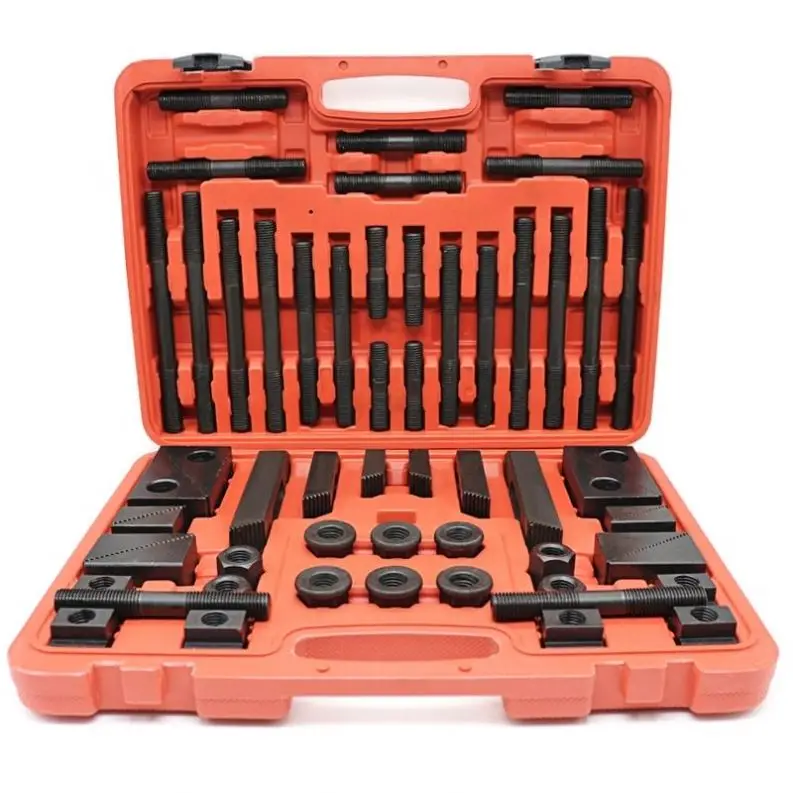 TEBAK Machine Tools 52/58pcs M12 Clamping Kit Set 14mm T Nuts CK12 Steel Clamping Kits Mounting Kits for Wood-working Machines