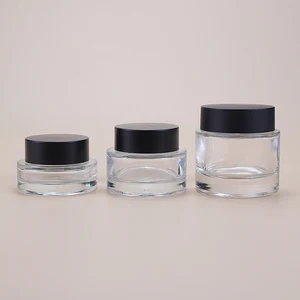 Cosmetic Packaging 30g 50g 100g Cream Jar Face Cream face jar glass with round cap Baby face glass cream for skincare