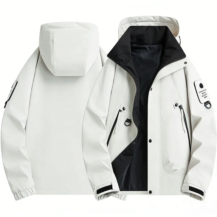 Logo softshell jacket, waterproof, windproof, hooded, unisex, outdoor work, travel, fishing, running, hiking jacket