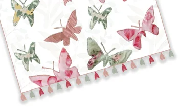 Easter Spring New Arrival Embroidery Applique butterfly Linen Burlap Table  Runner Tablecloths