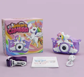 Manufacture Price Birthday Christmas Gift 2.0 Inch mini HD 48MP Cheap Kids Digital Toy Unicorn Camera for Girls Boys