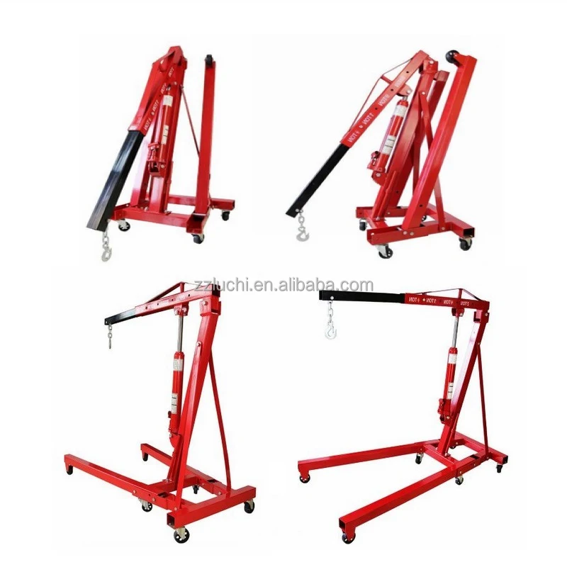 Car Mover Jack  Manual Foldable Portable 2ton Fixed Hydraulic Engine Shop Car Lift Crane Hoist Engine Shop Crane