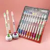 White bamboo charcoal soft bristle toothbrush 10 pieces