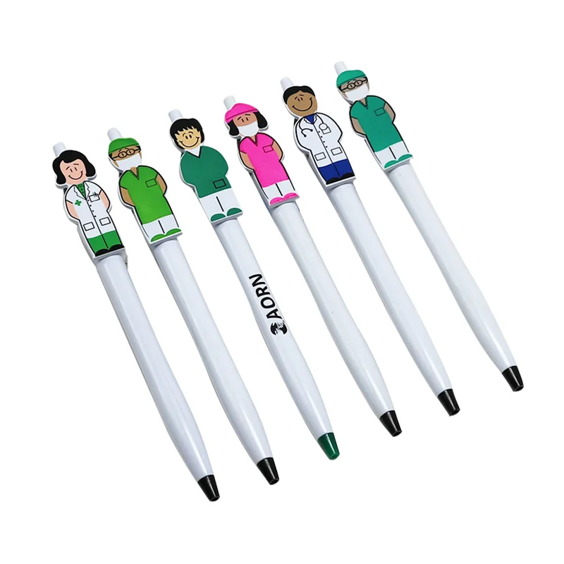 Wholesale Novelty Promotional Nurse Doctor 3d Clip Plastic Ballpoint