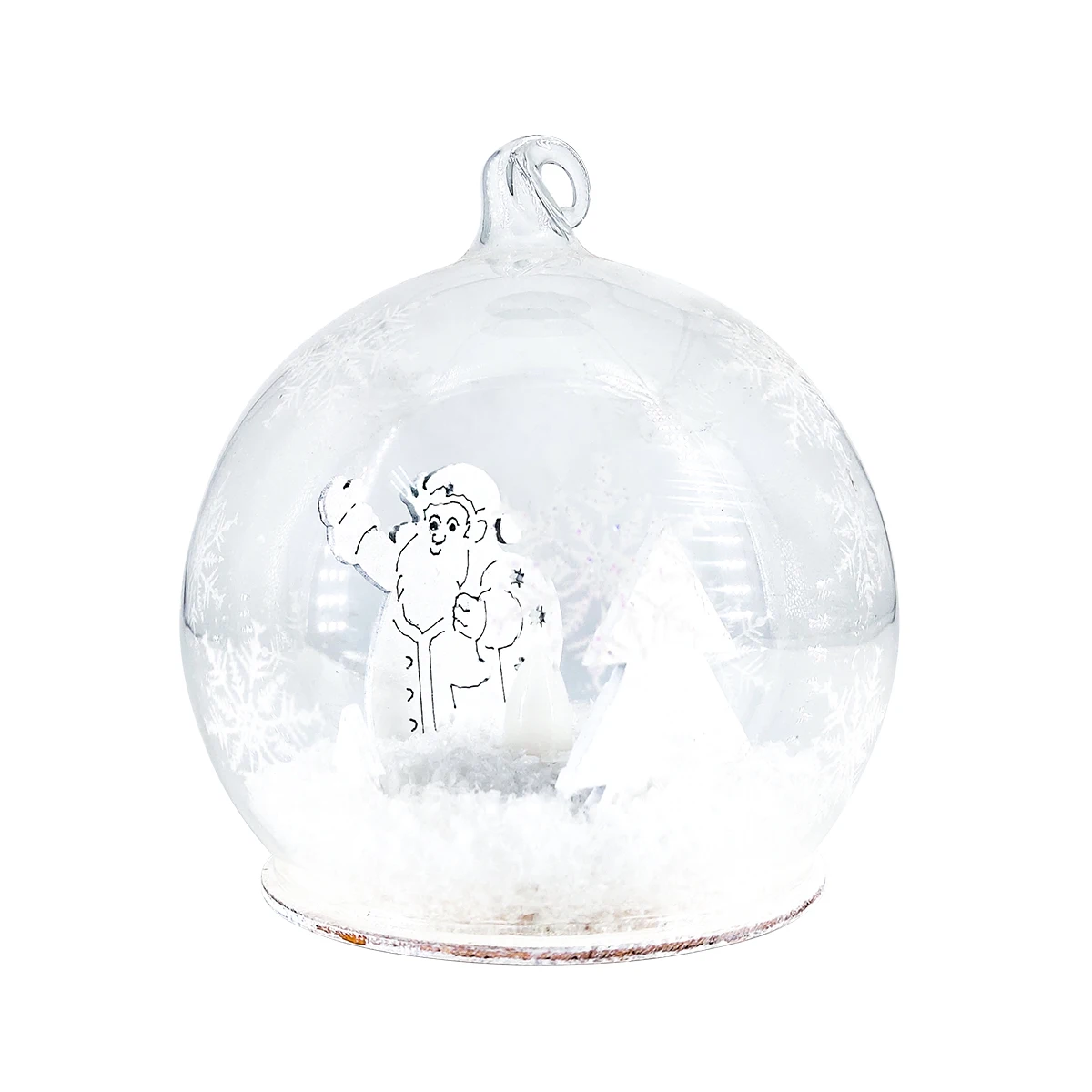 Personalised handmade hand blown clear glass hanging xmas Christmas tree baubles ball ornaments crafts wholesale manufacture