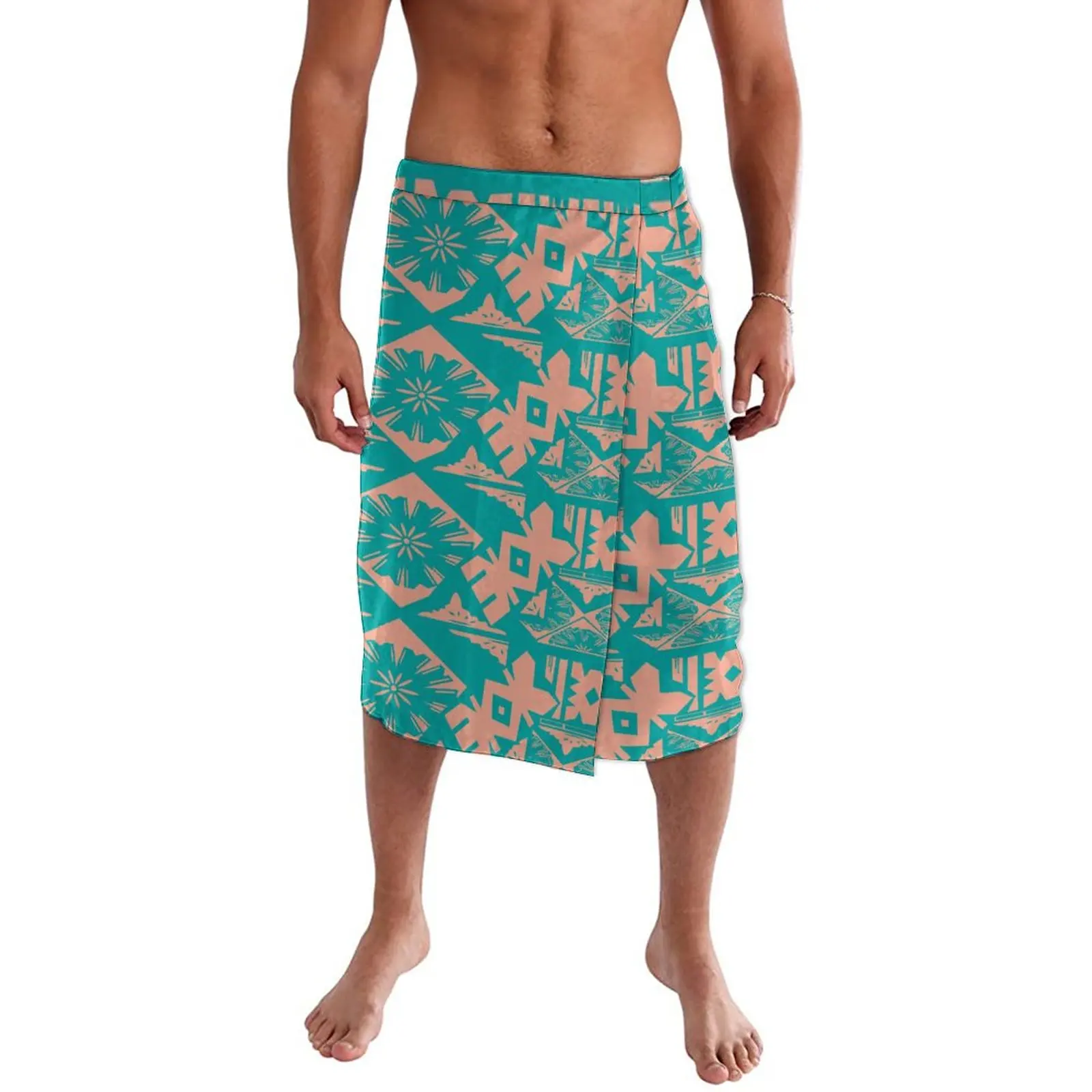 High Quality Custom Polynesian Tribal Design Samoa Lavalava Tatau Ie Faitaga Tupenu Mens Wrap Skirt Hawaiian Sarong for Men