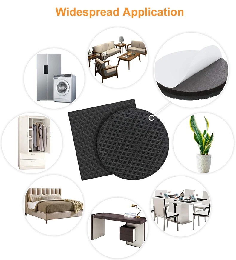 Free Sample Self EVA Adhesive Anti Slip Rubber Chair Leg Protection Furniture Pads Floor Protectors