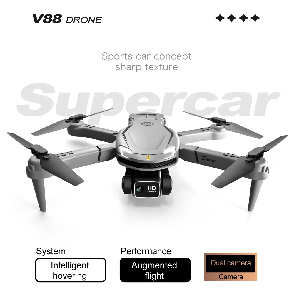 Caméra 4K Mini Drone Pliable Quadcopter Jouet d'intérieur avec Fonction  Trajectoire Vol Mode Sans Tête 3D Auto Hover, Gris