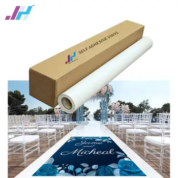 Wholesale glossy matte Eco Solvent printable white PVC Self Adhesive Vinyl roll sticker material factory for signage