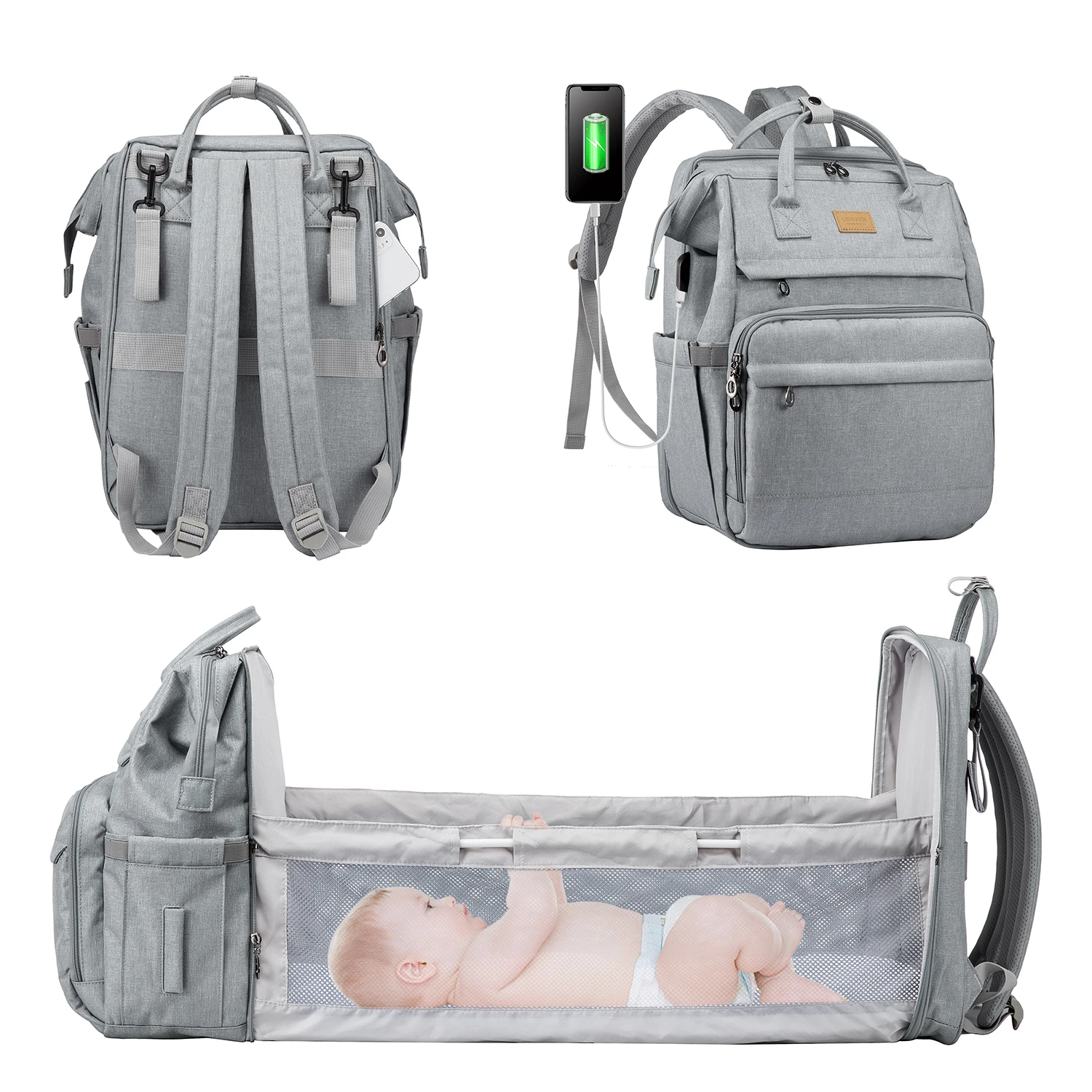 Diaper Bag with changing Station