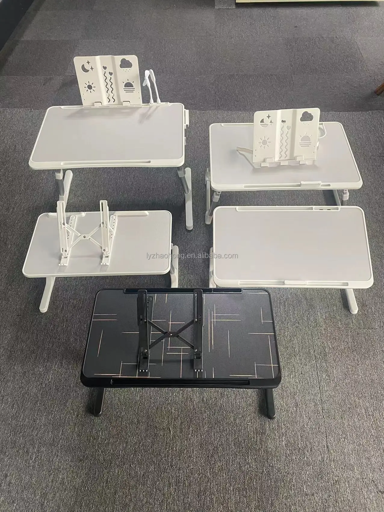 60X40CM Aluminum Alloy Folding Computer Desk Stand Bed Folding Computer Desk Adjustable Height Folding Computer Desk