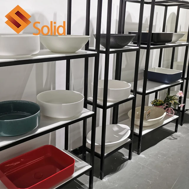 Hotel Design Artificial Marble Wash Basin Bathroom Ceramic Wash Sink ...