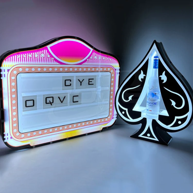 Oem Custom Led Message Board Sign Champagne Vip Glorifier Marquee Led