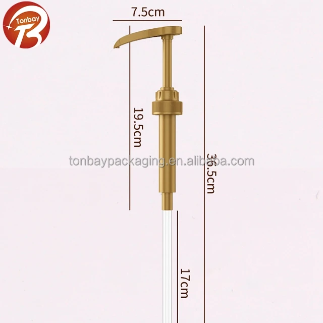 28mm Gold Coffee Syrup Dispenser Pump For Syrup Bottles Coffee