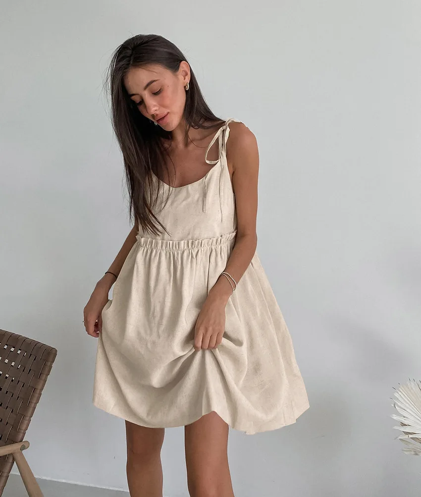 Sexy Backless Beach Dress for Women V Neck Splice Folds Mini Dresses Womens  Party Elegant Bandage Short Sundress Female