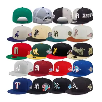 Wholesale Snapback Custom Logo Bulk 3D Embroidered Fashion Sports Snapback Baseball Luxury Men 6 Panel Plain Fitted Cap