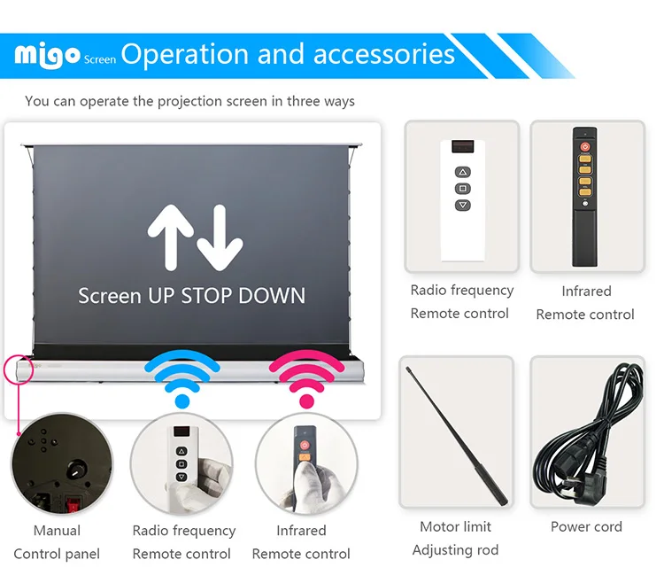 HomCom Teli Proiettore Motorizzato Home Cinema Telo Retroproiezione 120 - Foto 8