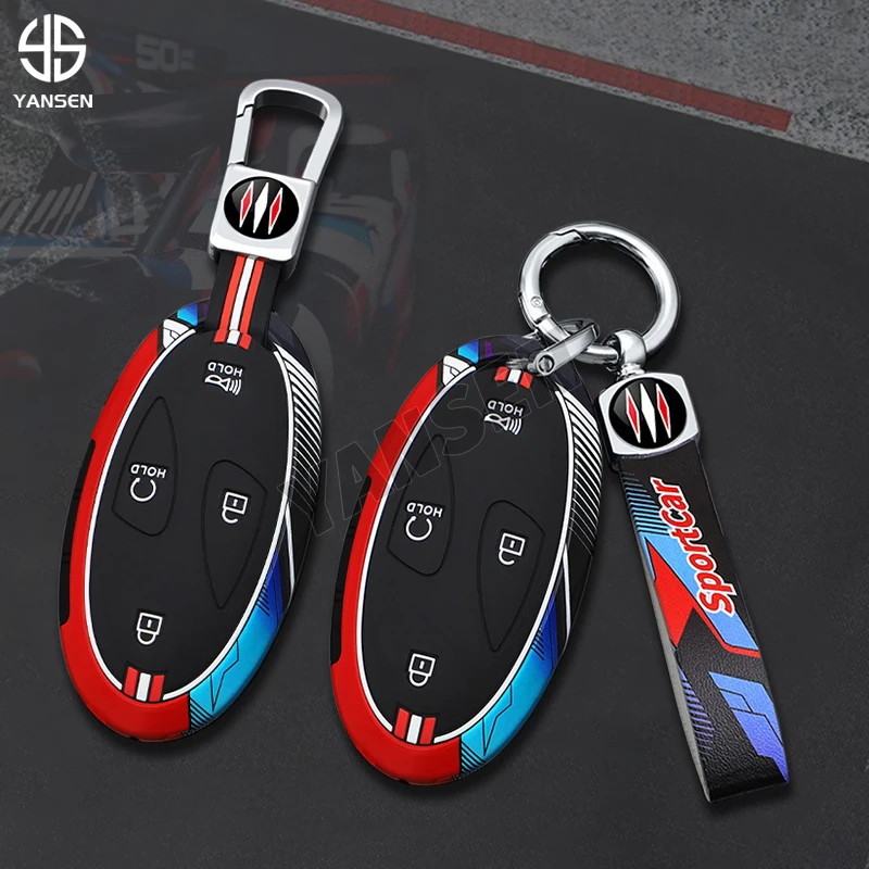 5 7 Buttons Metal Car Key Fob Case Cover for Hyundai Grandeur GN7 Kona Ev 6 Elantra 2023 2024 2025 Keychain Accessories