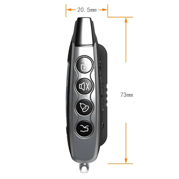 Crown Model 2-Way Manual Car Alarm Security System Keyless Entry Anti Theft Device with LCD Remote Controller