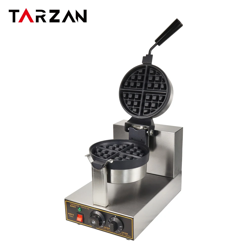 1-Plate Wholesale Price Rotary Waffle Maker Machine Commercial Snack Equipment factory