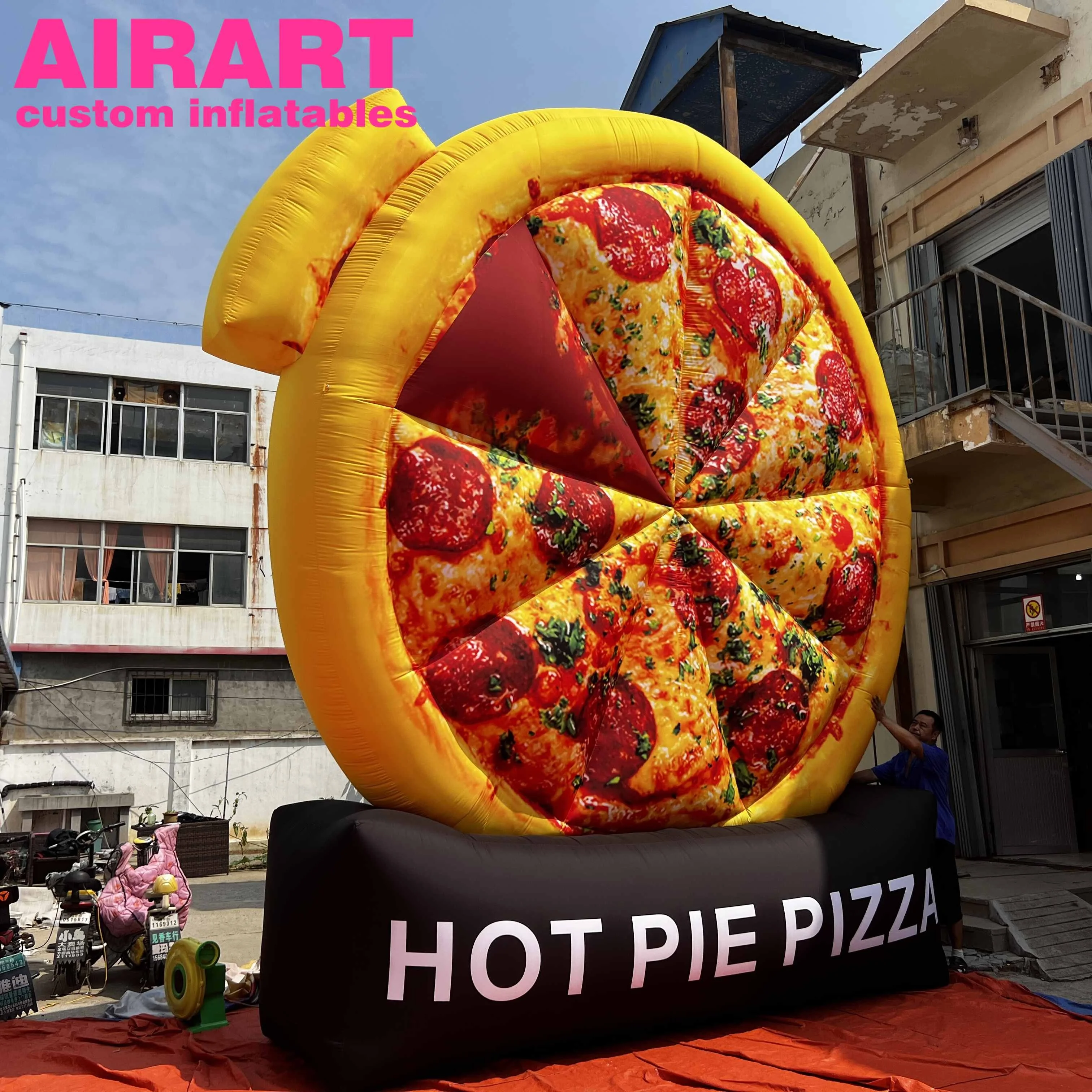 Advertising Inflatable Simulation Pizza Model,lifelike Inflatable Pizza Pie for Food Festival Display