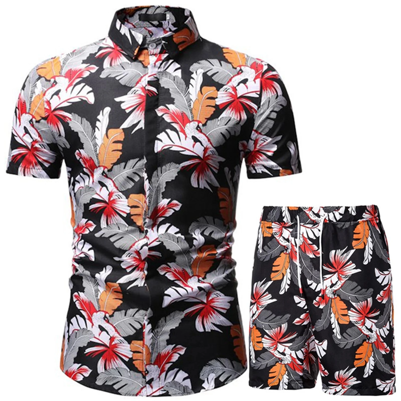LV Red LV Hawaii Shirt Shorts Set Luxury Beach Clothing Clothes Outfit For  Men - Macall Cloth Store - Destination for fashionistas