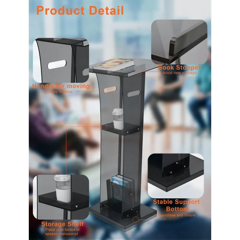 Gaojian Professional Acrylic Podium Conference Table and Award Reception Lectern Platform for Church or Office Wedding Usage