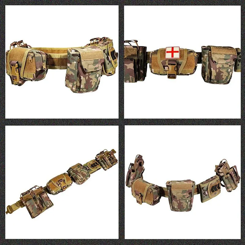 Wholesale Lightweight Mountain Climbing Tactical Belt Adjustable Durable Utility Nylon Tactical Duty Belt with Mag Pouch Bag
