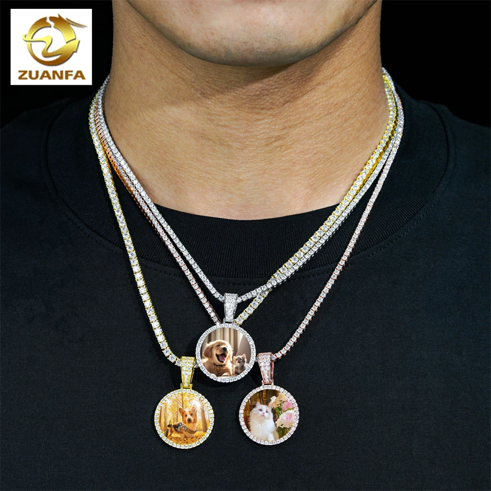 Moissanite Memory Pendant Custom Moissanite Picture Pendant 14K Gold