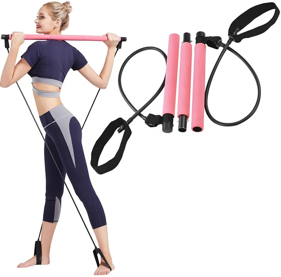 VigorPowerGear Pilates Bar Kit with Resistance Bands Home Gym Workout  Equipment Fitness Equipment with Pilates Bar