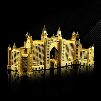 Atlantis Hotel 3D Metal Puzzles Dubai The Palm Buildings Construction Laser Cut Assemble Jigsaw Adult Gifts Toys Collection