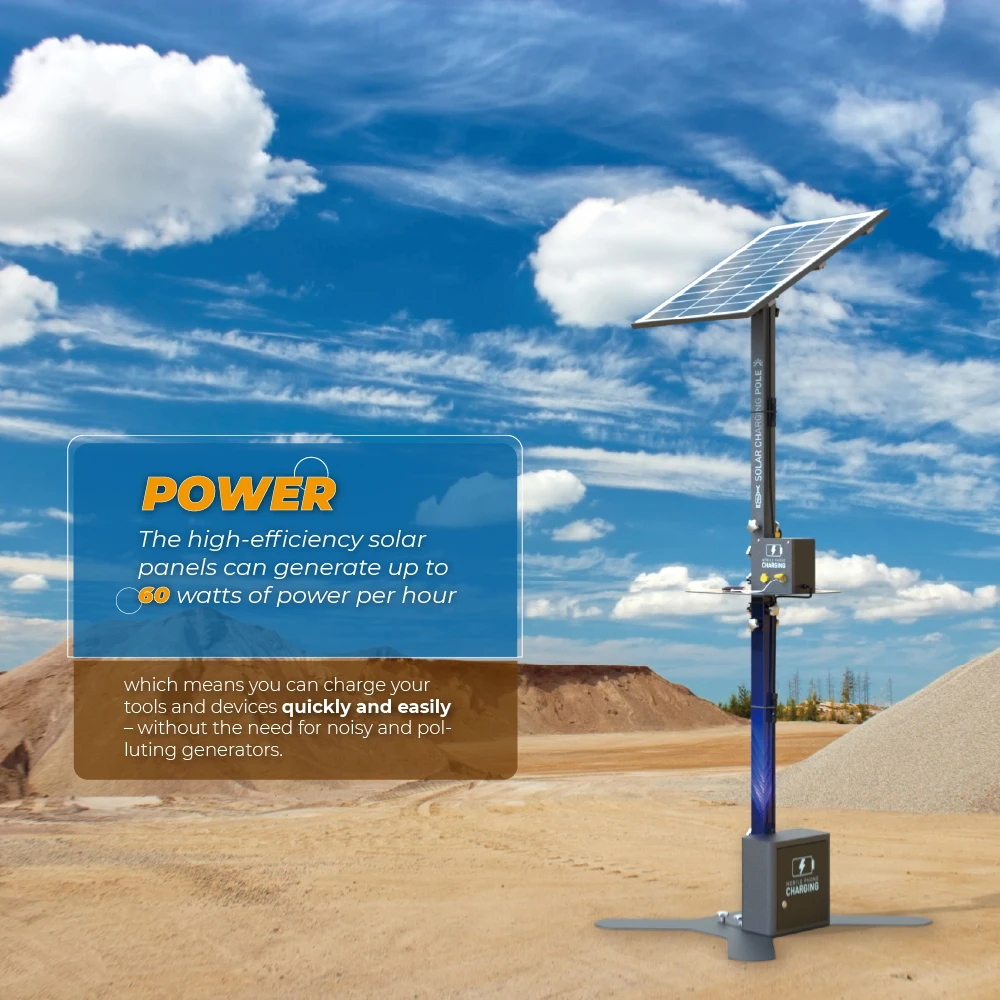 Y2Power ACG Solar Powered Job-Site Charging Station Outdoor Waterproof Charging Kiosk with 4 X QC3.0 USB Ports