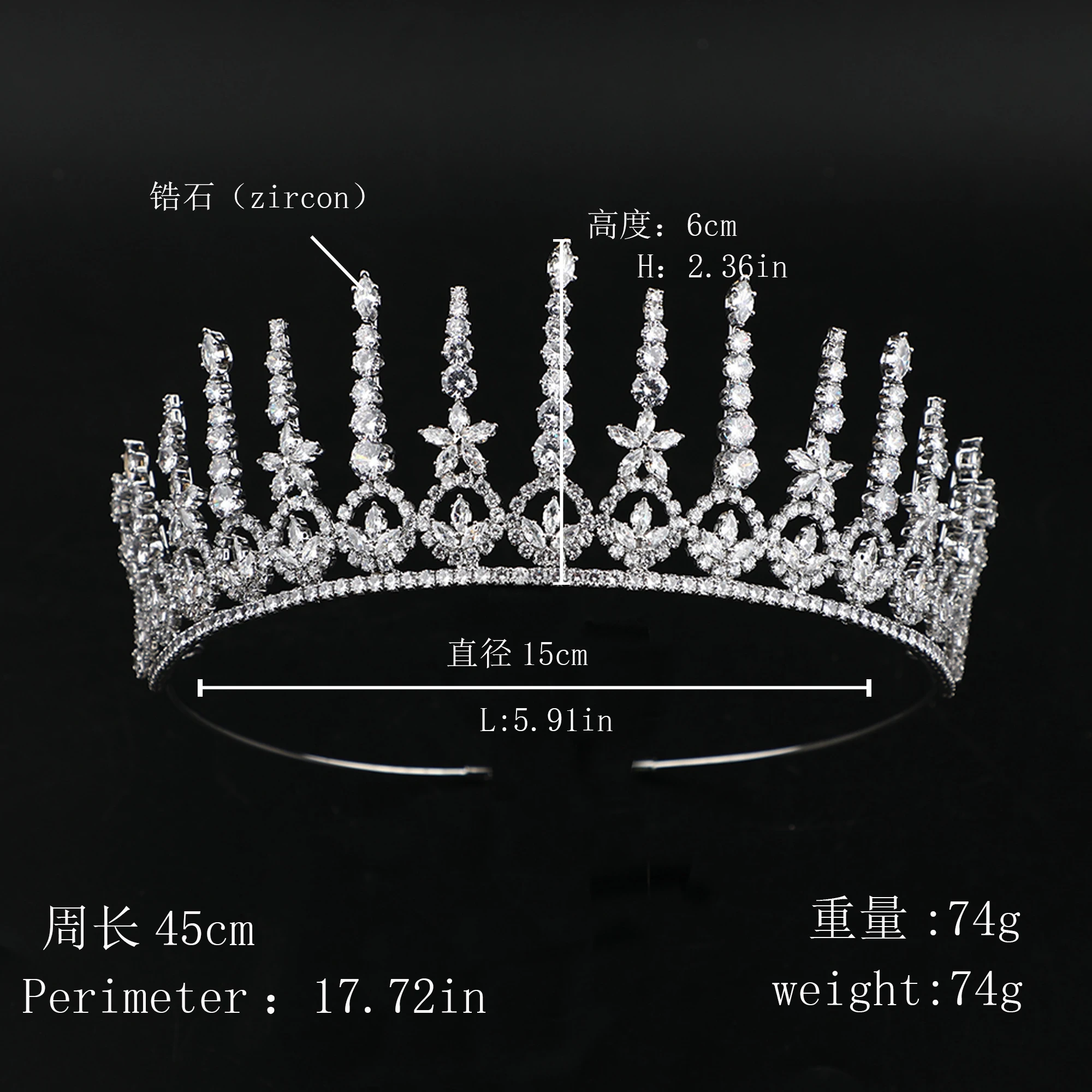 Handmade Gold Cz Tiara Bride Wedding Corona Bridal Hair Accessories Zircon  Tiaras And Crowns - Buy Wedding Tiara,Tiaras And Crowns,Pageant Crowns  Product on Alibaba.com