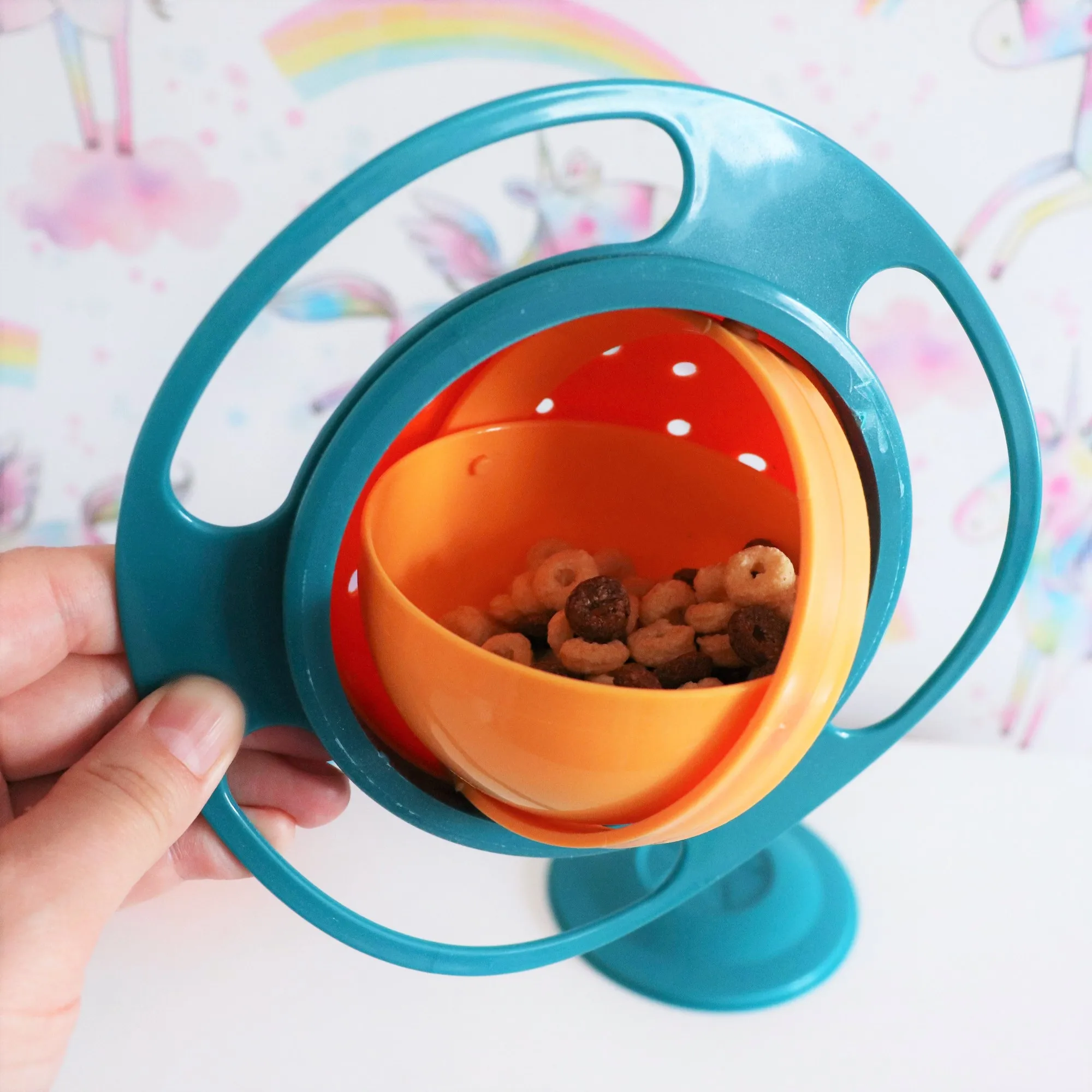2xSpecial Fütterung Kleinkind Gyro Bowl Gerichte 360 ​​Rotierenden 