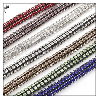 Hot selling 3mm mesh drill rope clothing accessories womens shoes accessories crystal rope Diy rhinestones