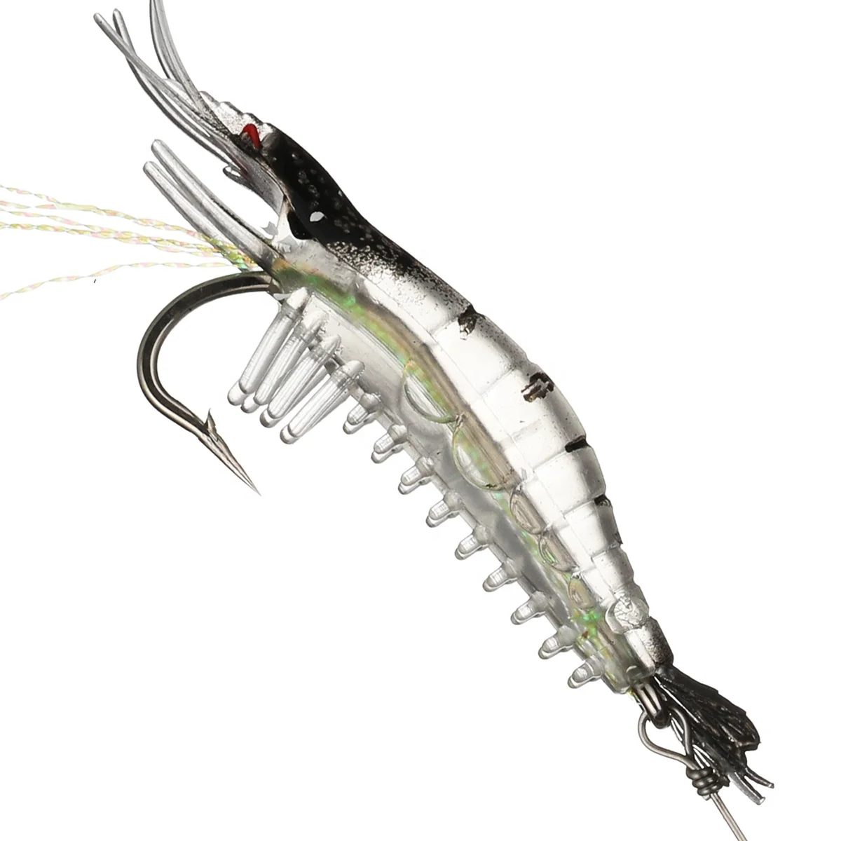 Froomer Leurres De Pêche Crevettes Lumineux – Lot De 3, Plastique Souple, 90 Mm – Couleurs Jaune, Blanc, Orange – Eau Douce Et Mer