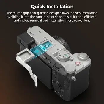 For SMALLRIG Silver Ergonomic Design Thumb Grip for Sony Alpha 7C II/Alpha 7CR/Alpha 7C 8g Microphone Weight Photo Studio detail image