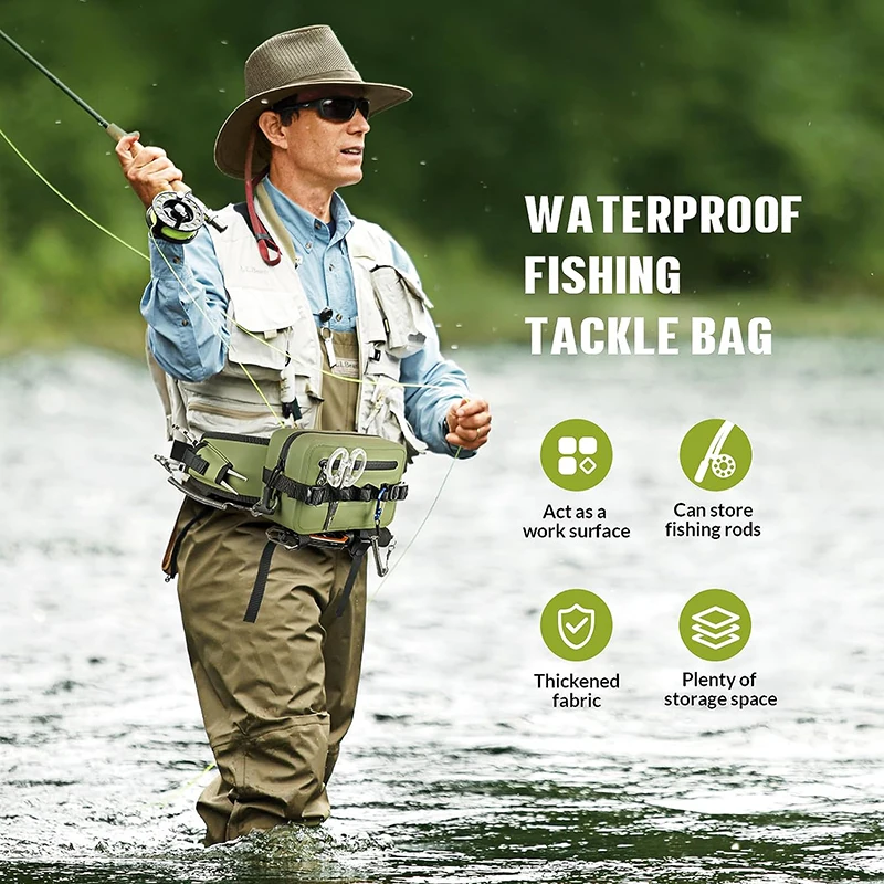 Waterproof Fishing Waist Pack Fishing Tackle Bag Fanny Pack Waist Bag ...