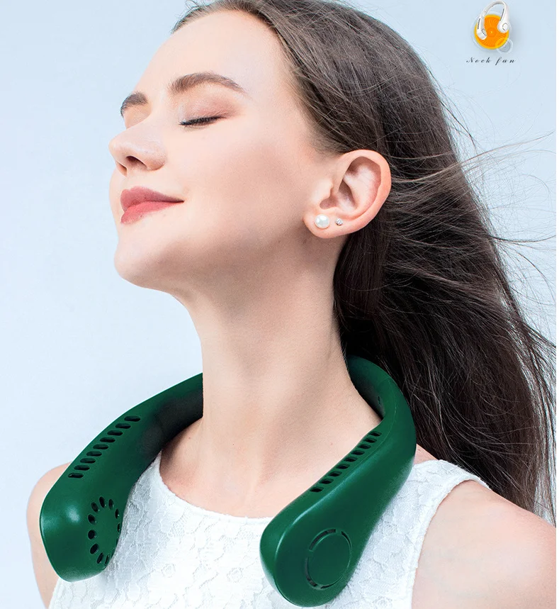Lazy Portable Mini Fan No Leaf Usb Mini Mute Electric Neckband Fan 3 Speed Hanging Neck Fan