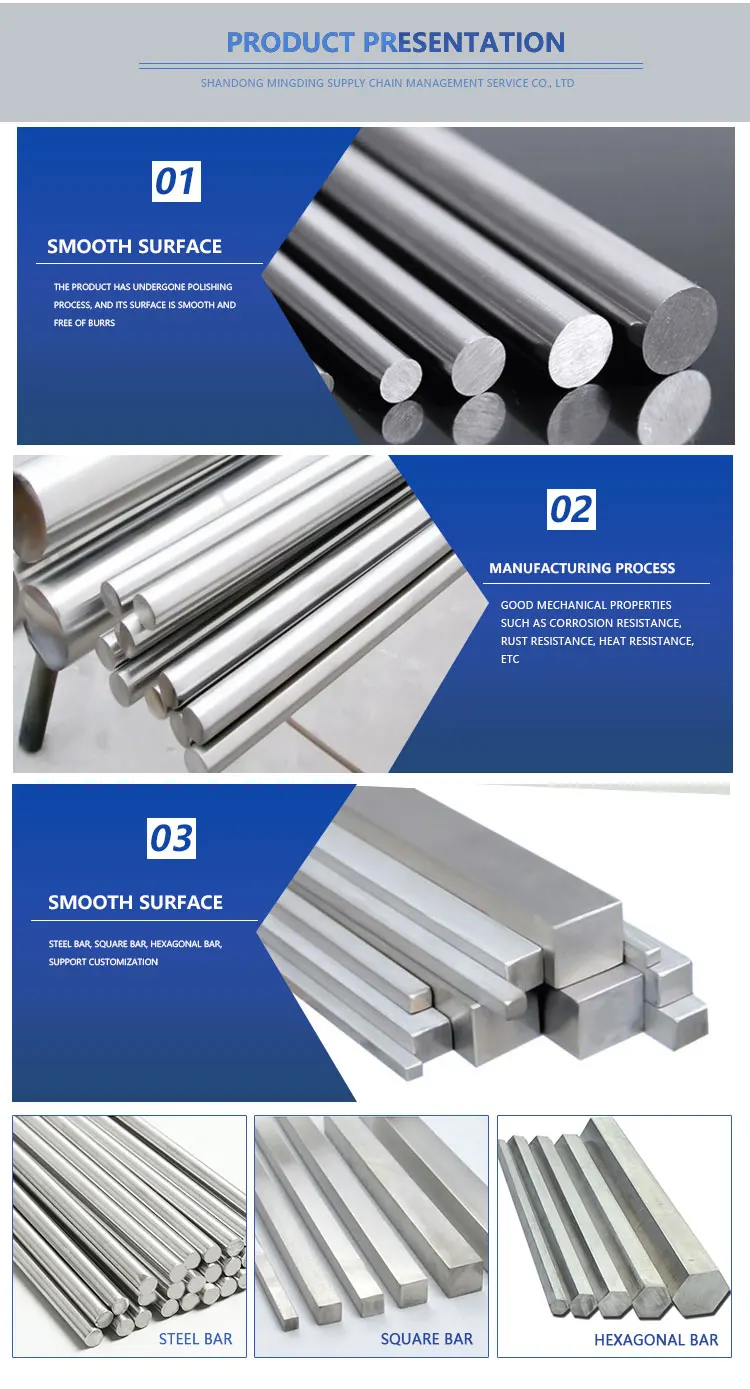Factory Direct Sales Stainless Steel Bar 201 304 316 410 416 Stainless