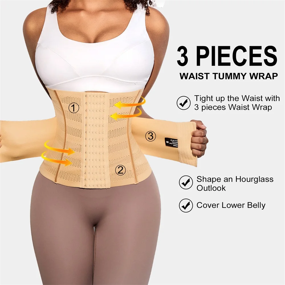 Double Belt Waist Cinchers Women Full Body Mesh Trimmer Wrap Corset Waist Trainer Shaperwear Tummy Control Shaper for Women manufacture