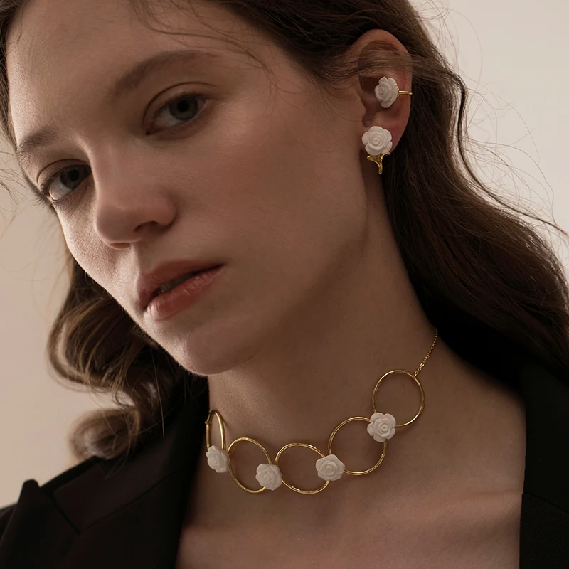 Camellia Series Clipon Earrings Without Ear Hole Girls Unique Design