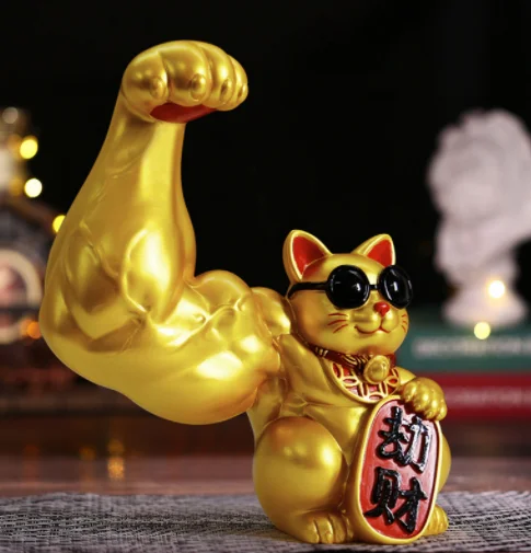 Cabilock Set 5 Ciondoli Maneki Neko - Portachiavi Gatto Portafortuna Giapponese In Ceramica Liquida Per Feng Shui, Ricchezza E Salute