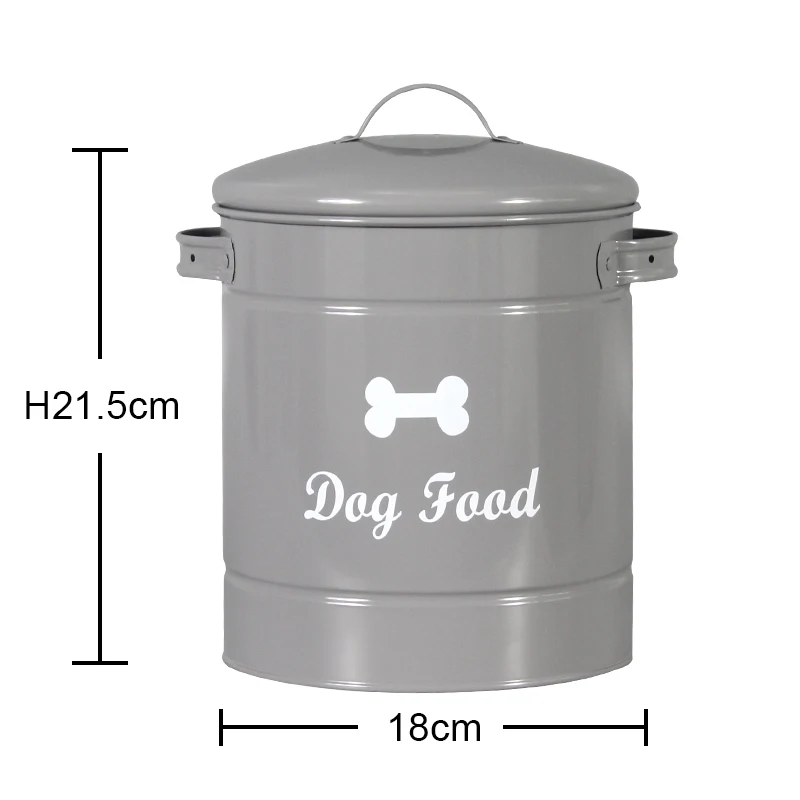 Factory Direct Sale Galvanized Iron Airtight Cat Food Storage Container Support Custom Waterproof Round Metal Dog Food Storage