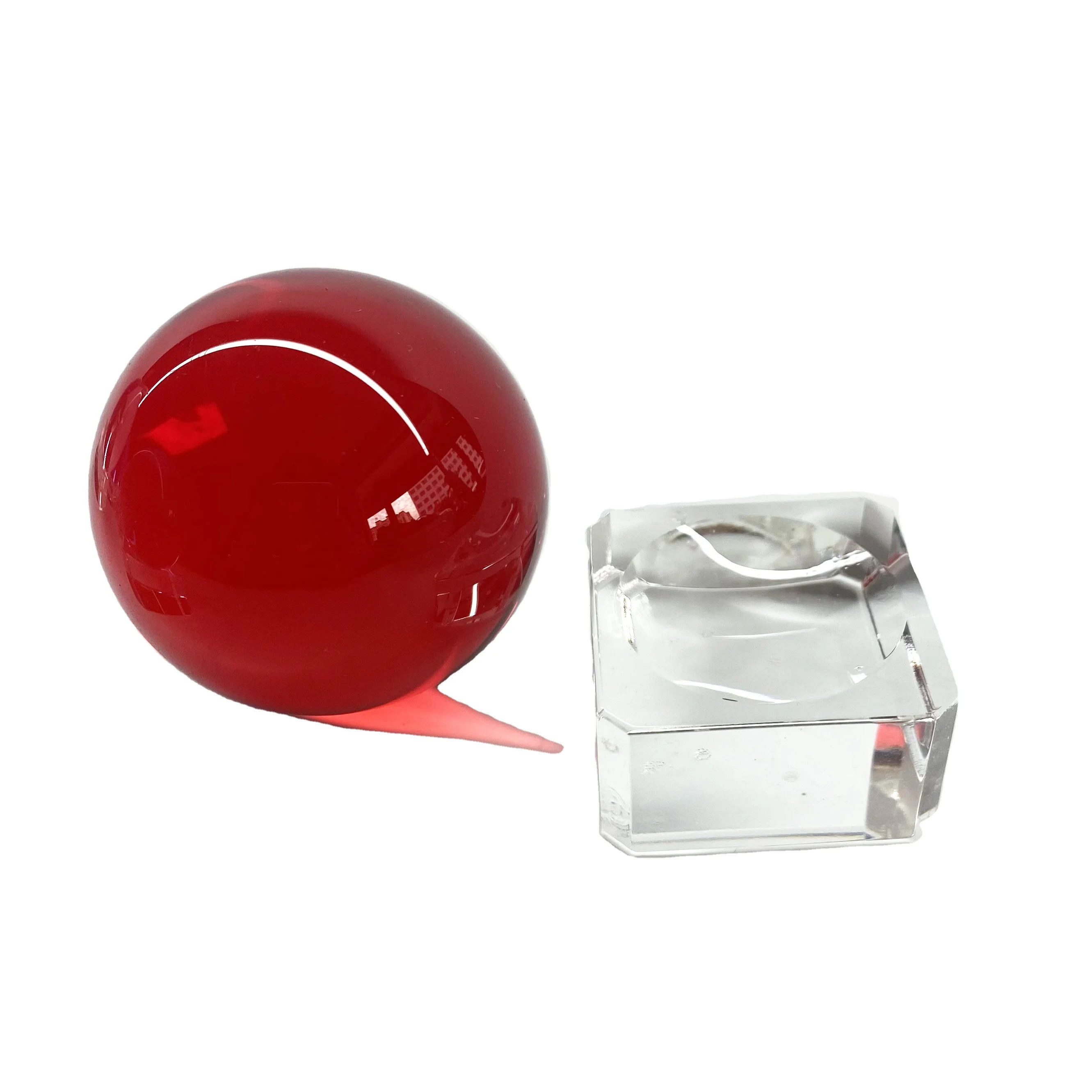 Brilliant Crystal Red Color 40mm(1.6 Inch) Fengshui Crystal Ball