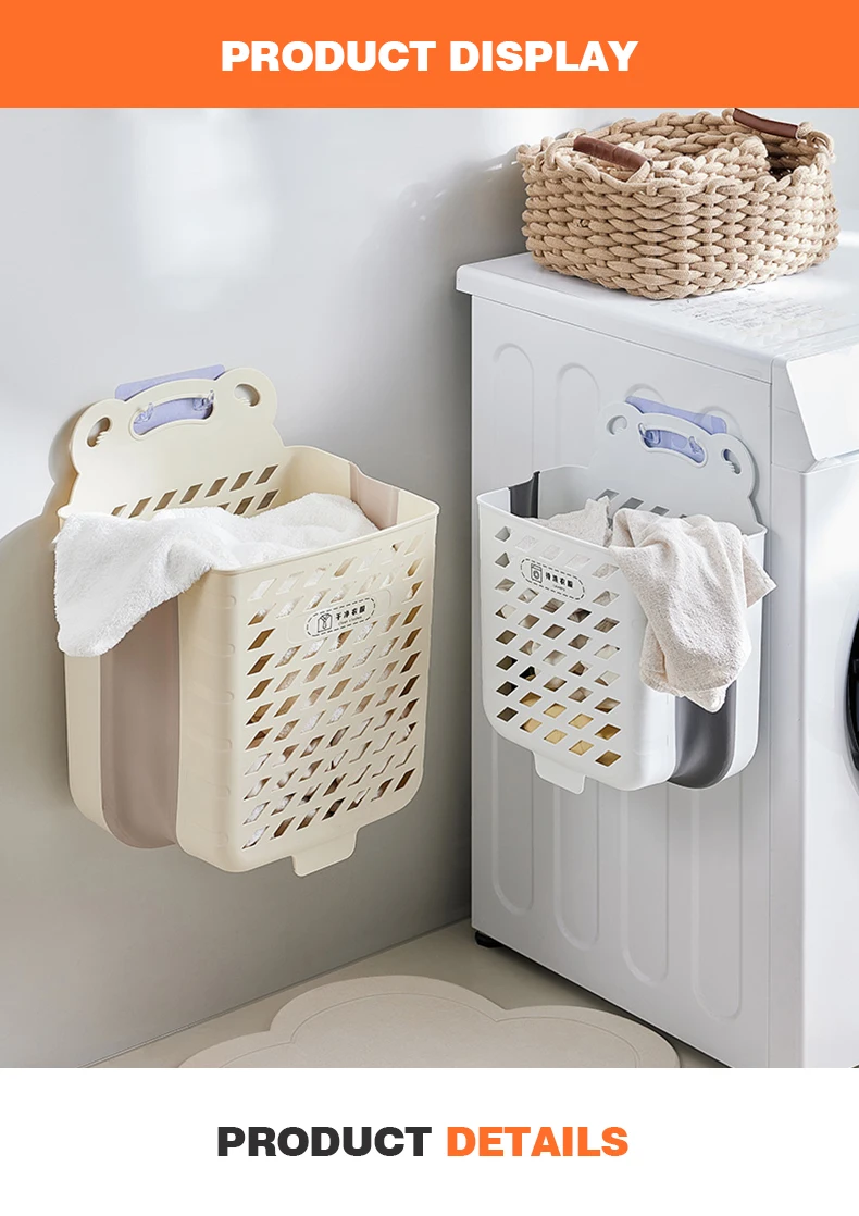 Wannuo Foldable Plastic Laundry Basket Clothes Storage for Bathroom Dirty Laundry Storage manufacture