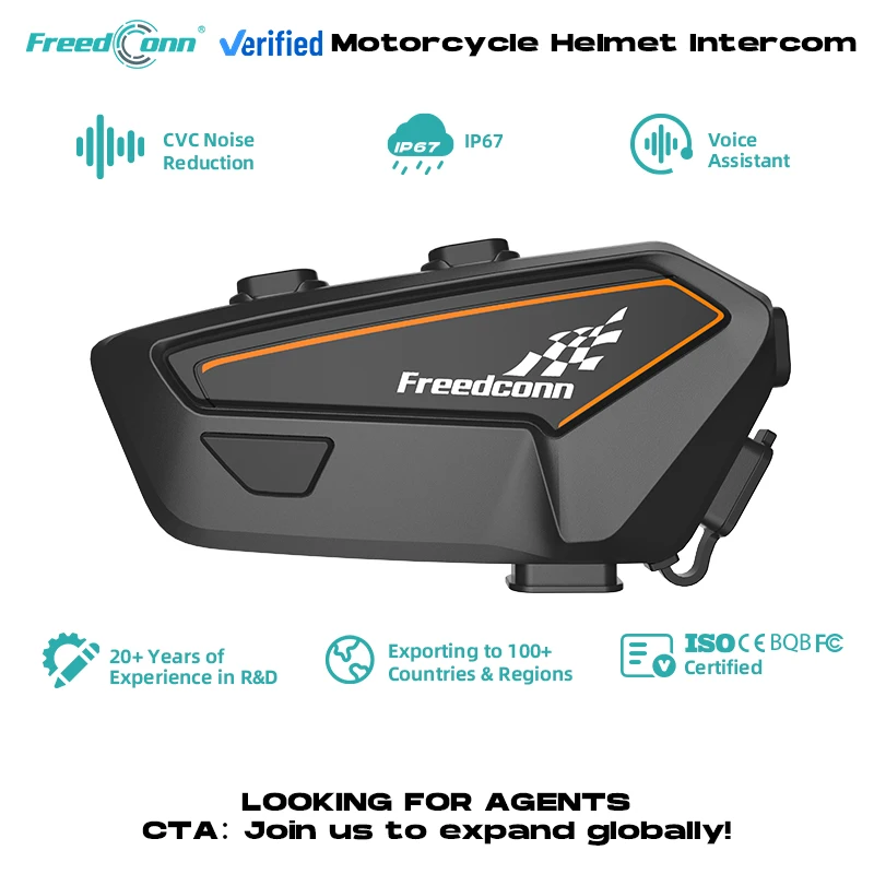 freedconn motorcycle helmet intercom headset