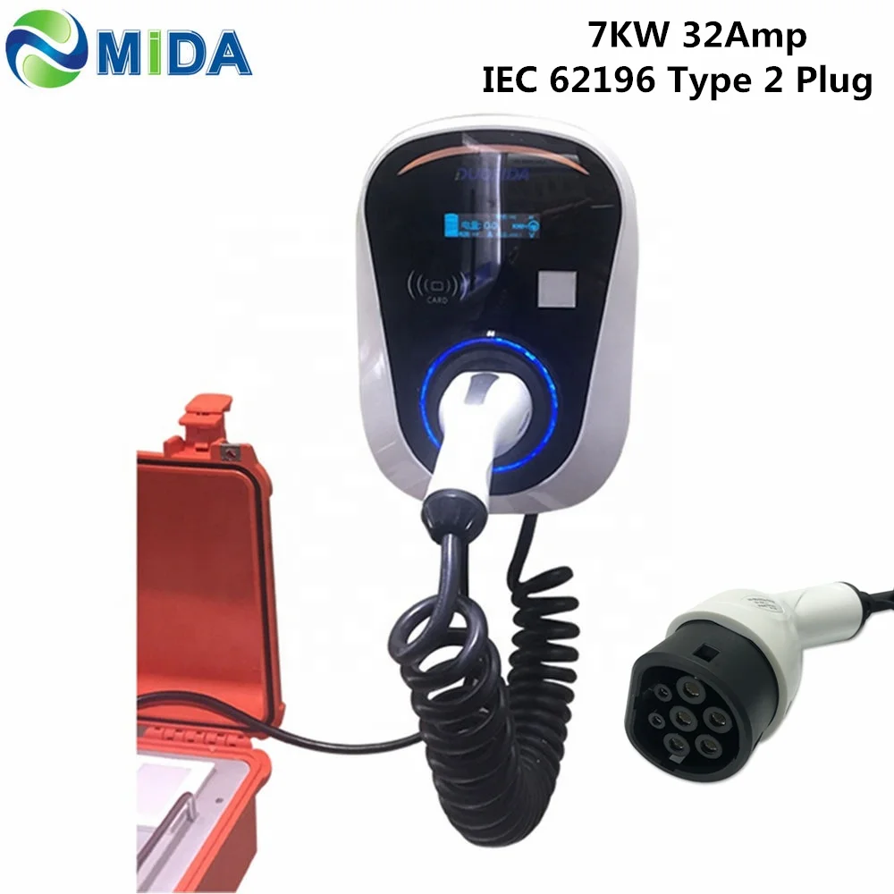 DUOSIDA  Type 2 EV Charger 32A 220 Volt 7KW Electric Car Charging Station