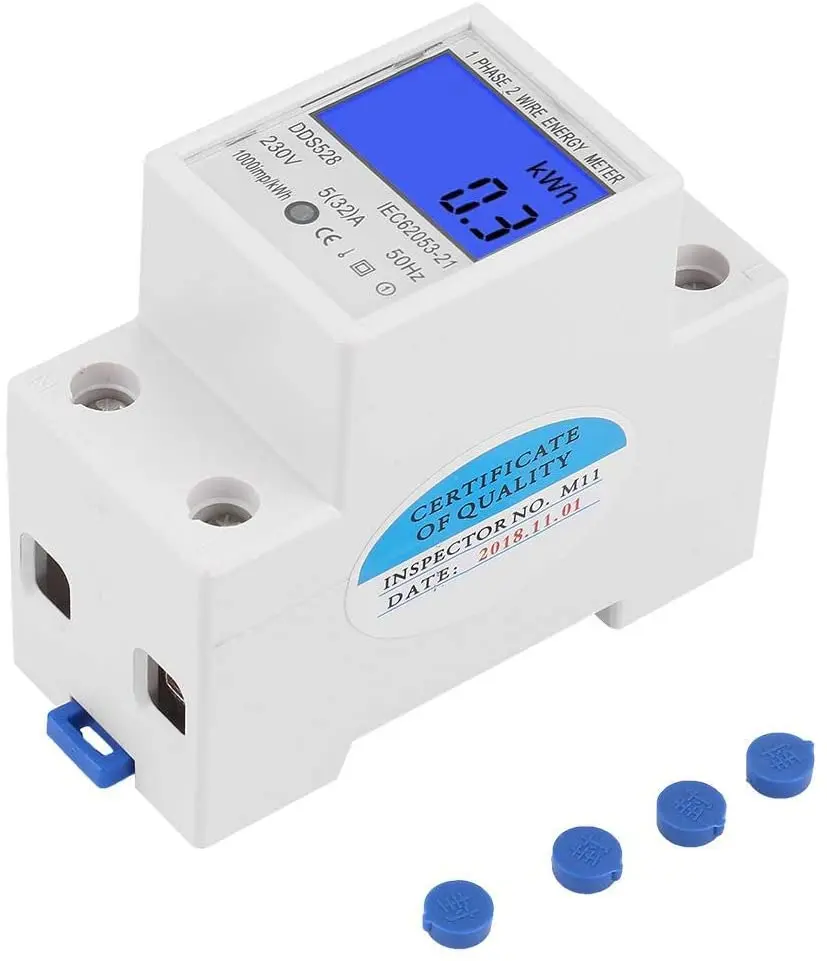 Electric Meters Kwh Meters Single Phase Energy Meter with LCD Backlight Digital Display for Measure Electric